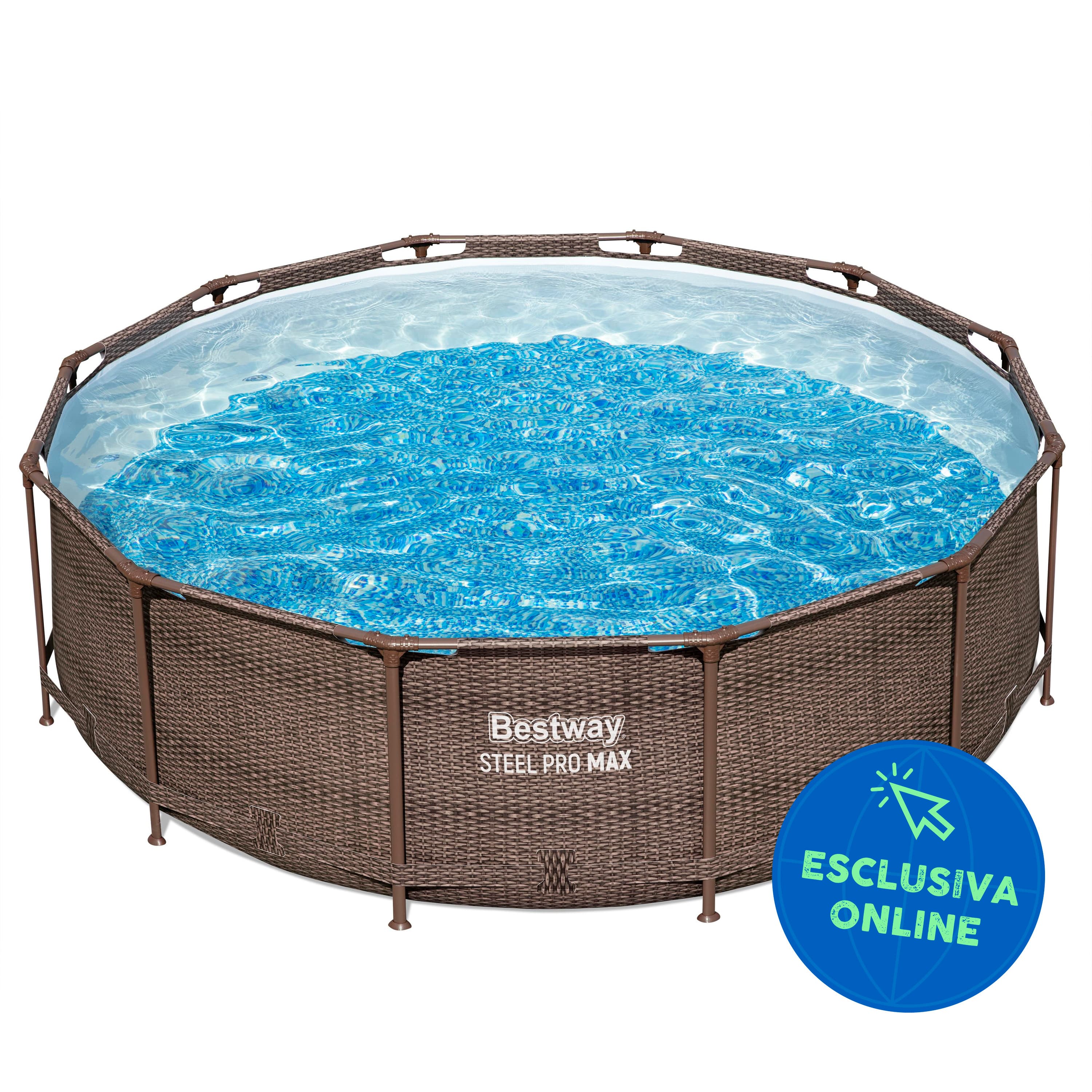 Piscina solo struttura effetto rattan - 366x100 cm
