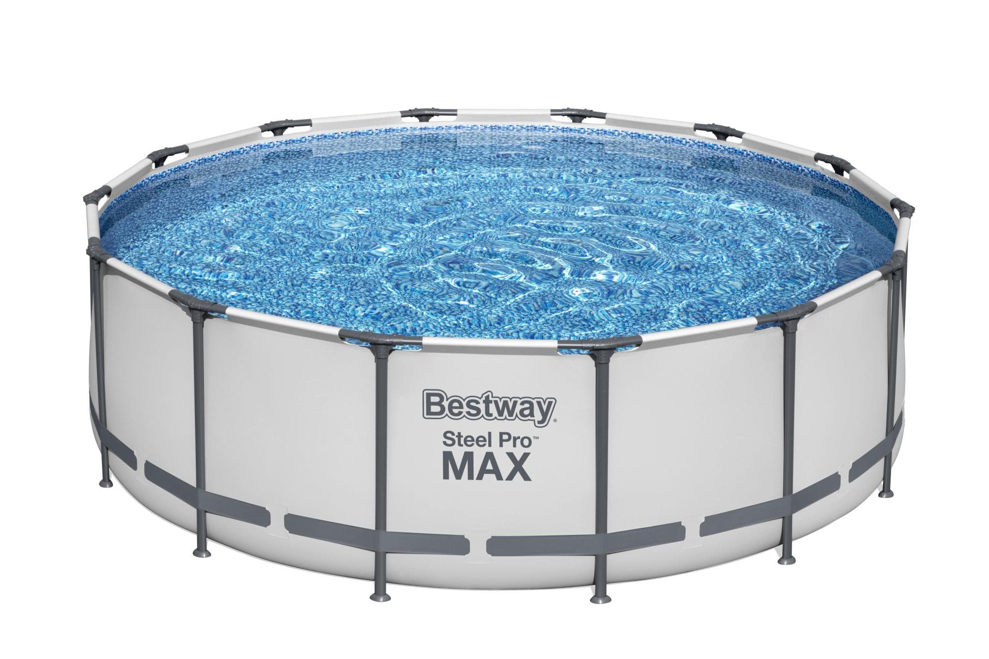 Piscina base struttura e liner rotonda Steel Pro MAX da 427x122 cm grigio chiaro