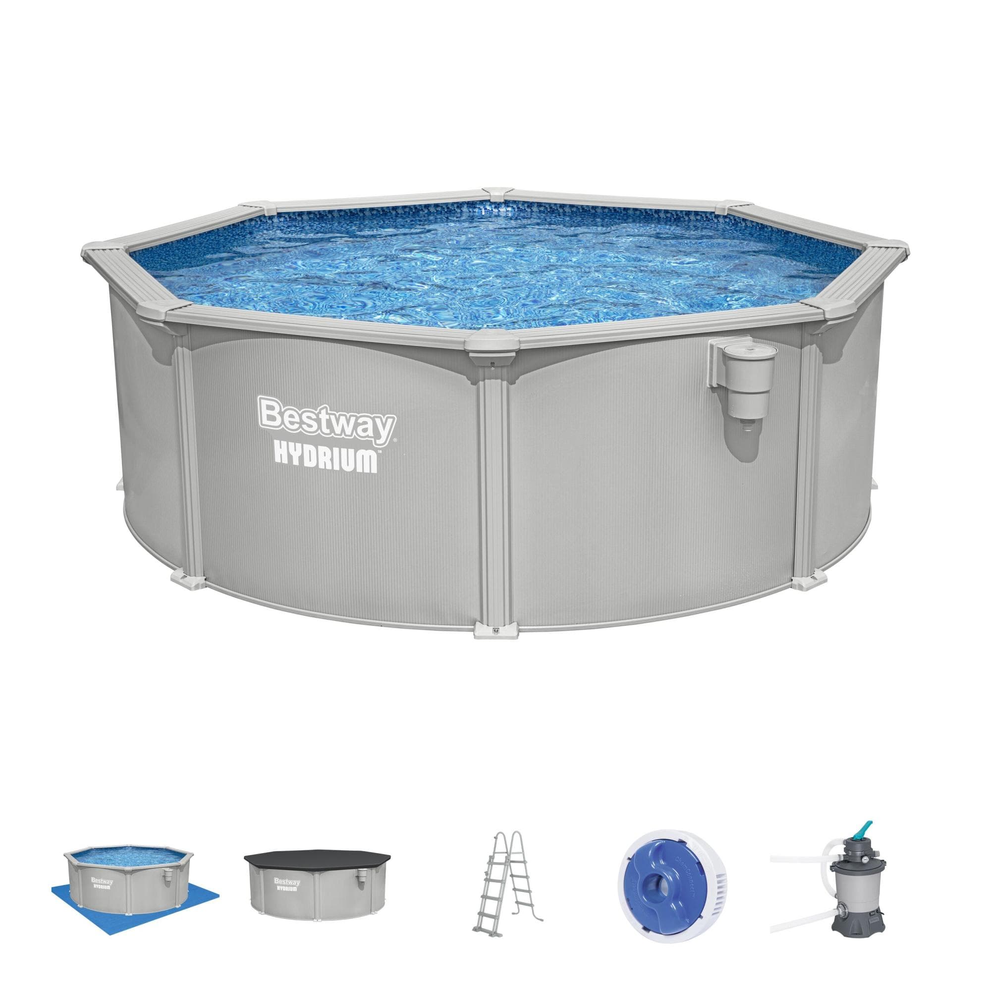 Set piscina Hydrium grigio chiaro - 366x122 cm