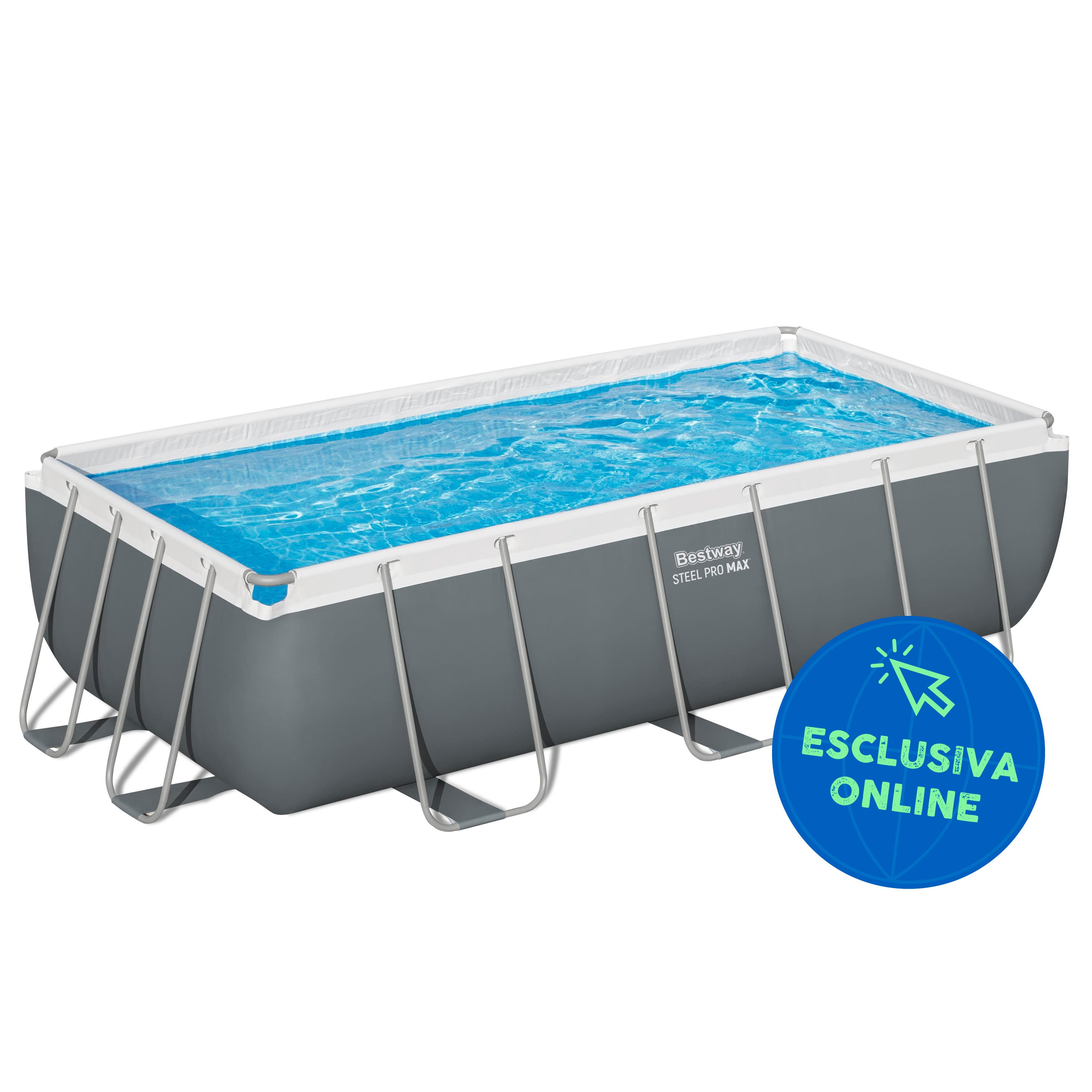 Piscina solo struttura grigio scuro - 404x201x100 cm