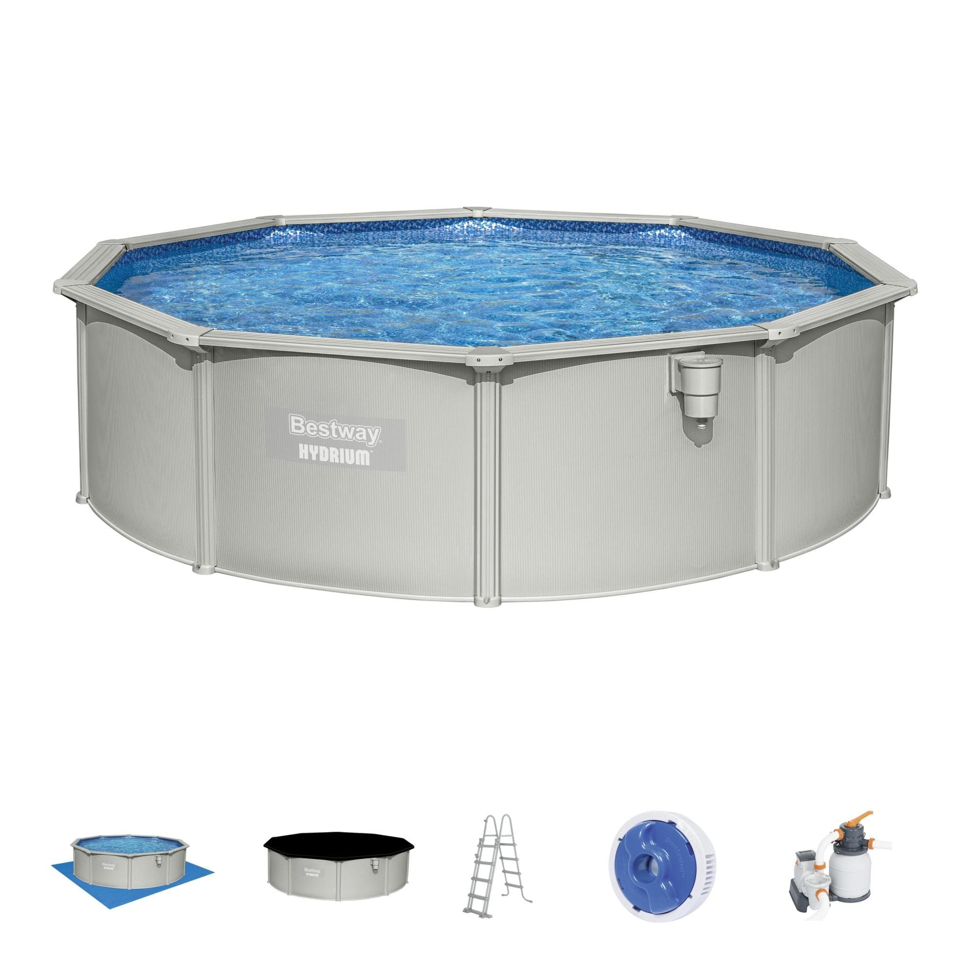 Set piscina Hydrium grigio chiaro da 460x120 cm