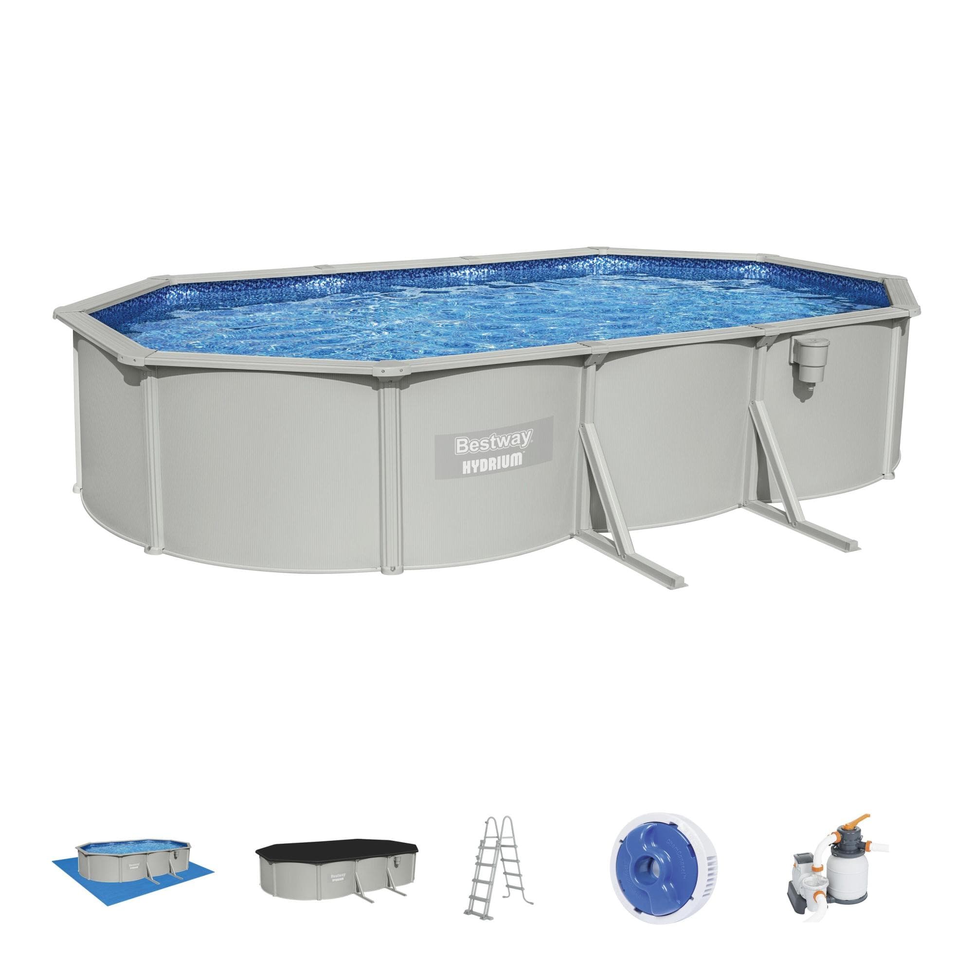 Set piscina Hydrium grigia da 610x366x122 cm