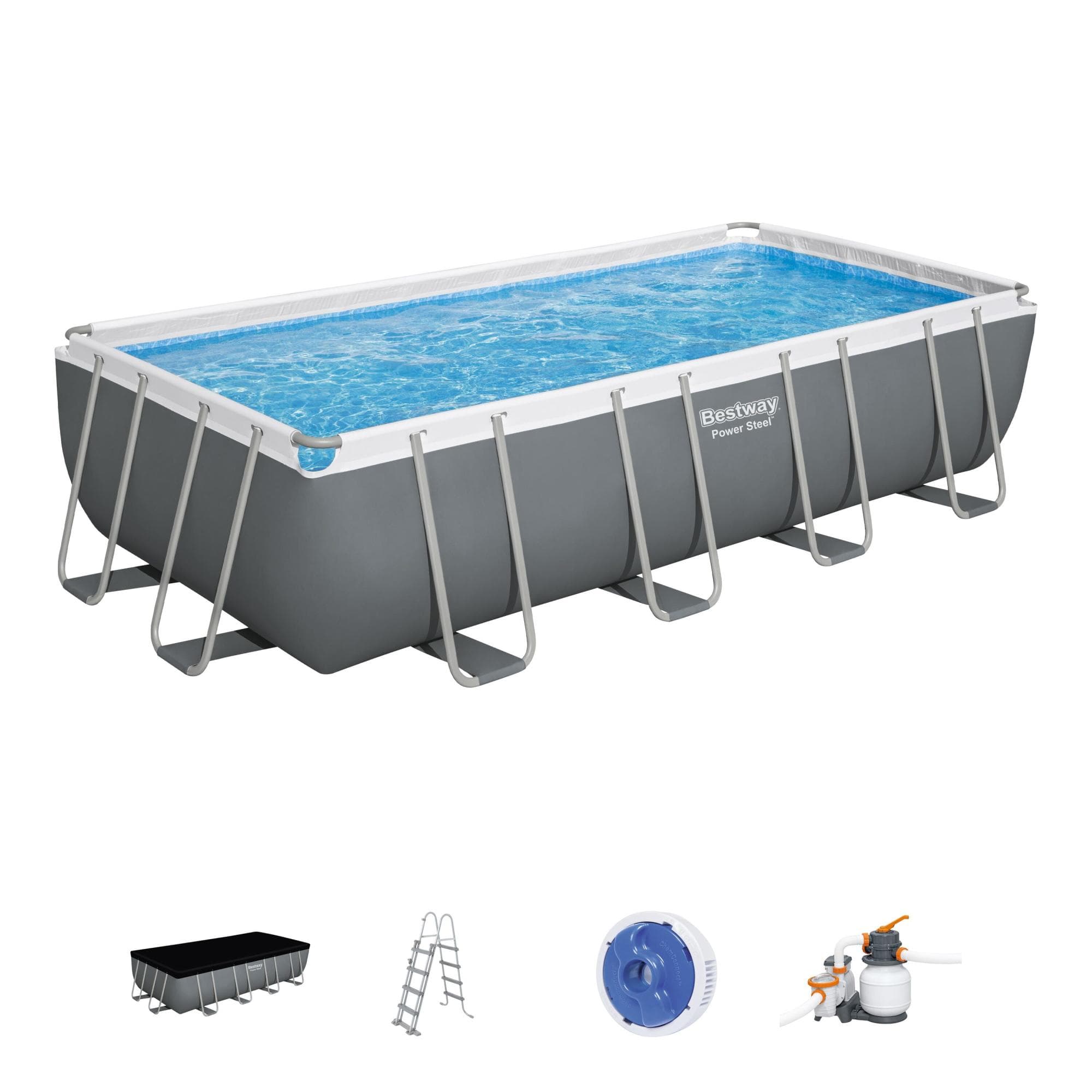 Set piscina grigio scuro da 549X274X122 cm