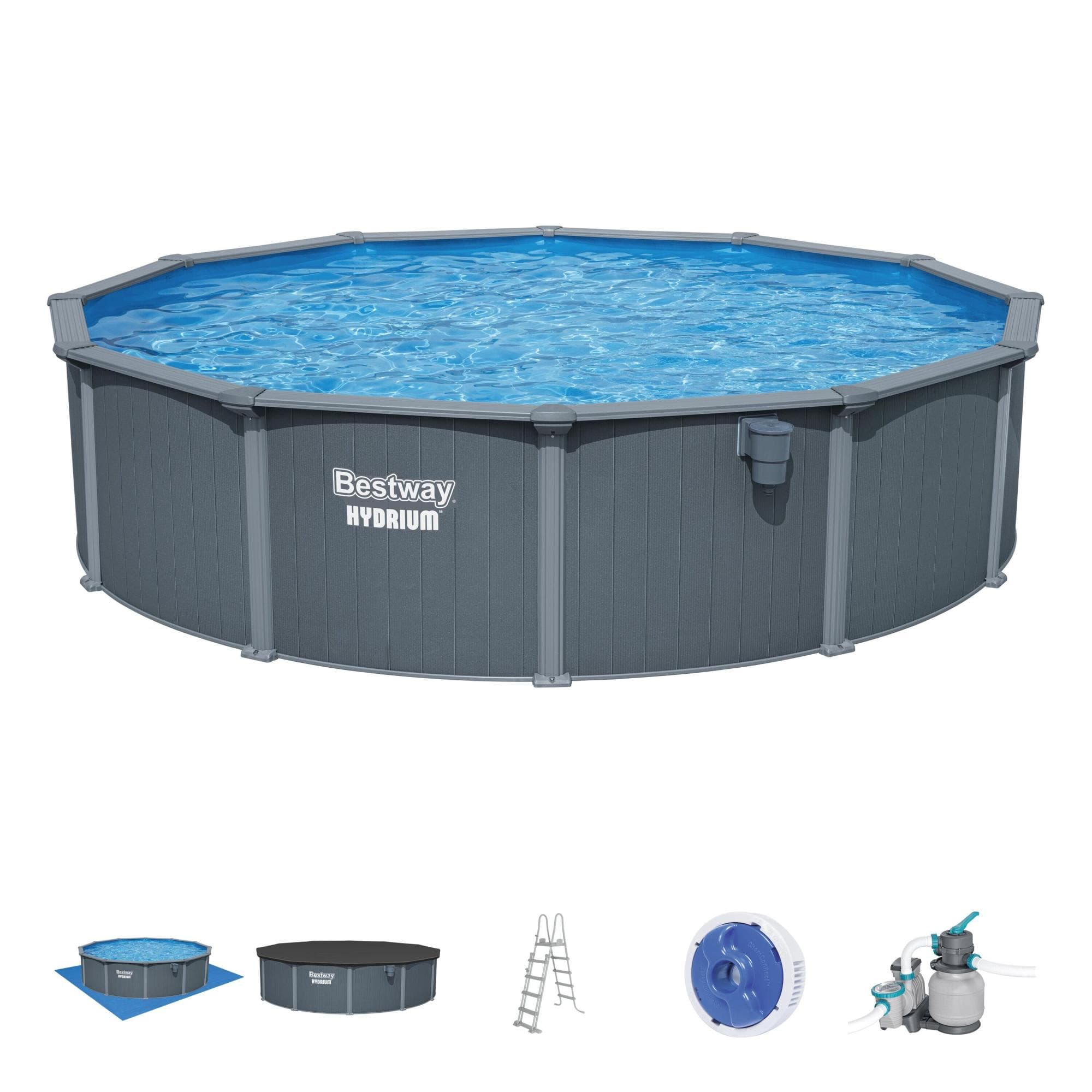 Set piscina Hydrium grigio scuro da 549x132 cm
