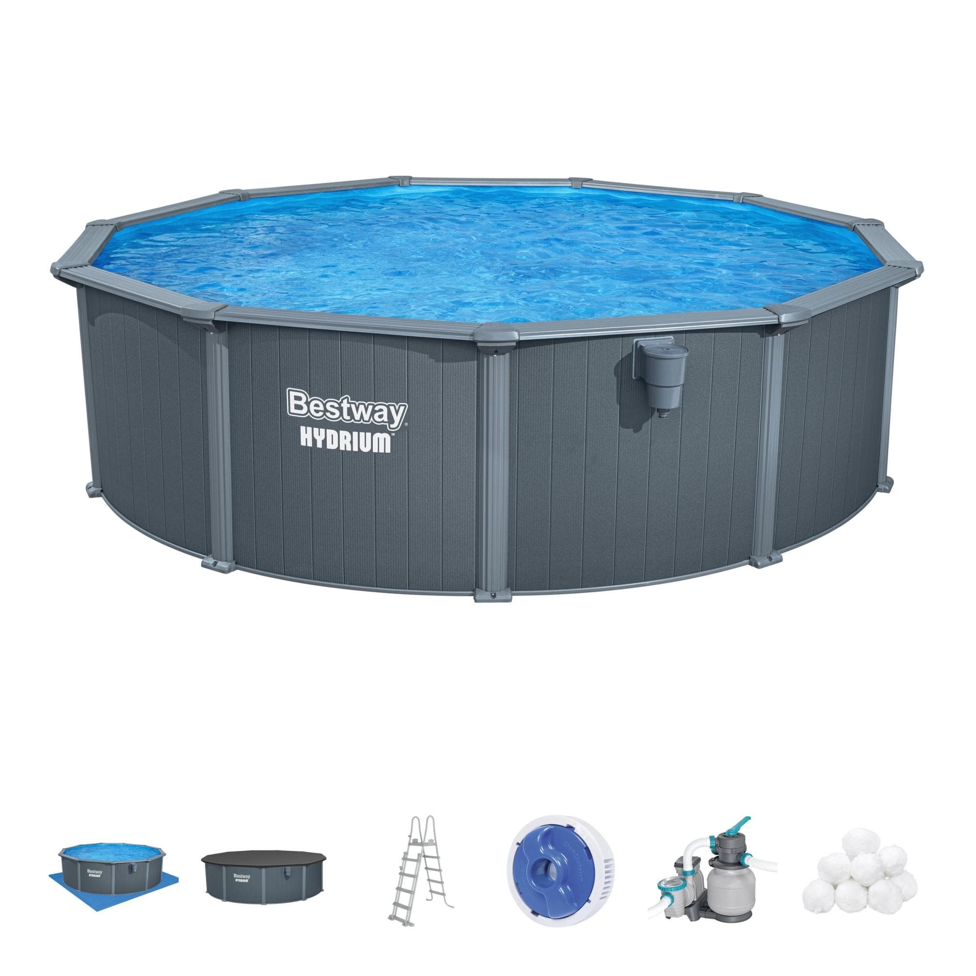Set piscina Hydrium grigio scuro da 488x132 cm